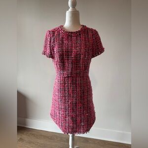 Kate Spade Pink and Black Sheath Dress Short Sleeve Crew Neck